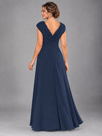 Cap Sleeve Chiffon A-Line Mother of the Bride Dress