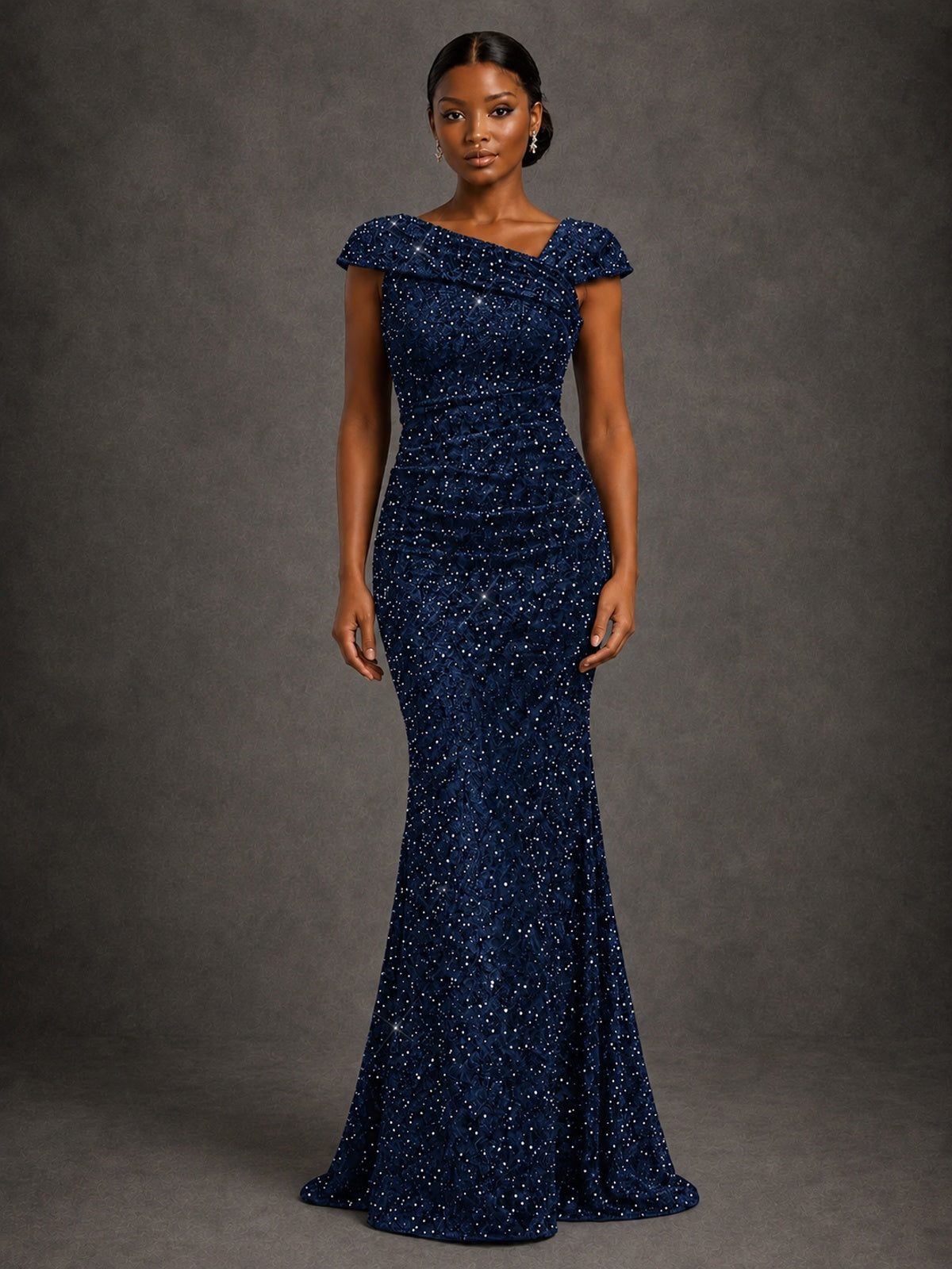 Sequin Off Shoulder Mermaid Prom Dress