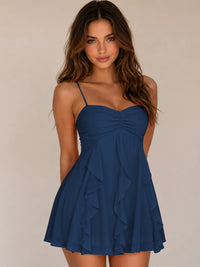 Spaghetti Straps Ruched Sweetheart Short Homecoming Dresses