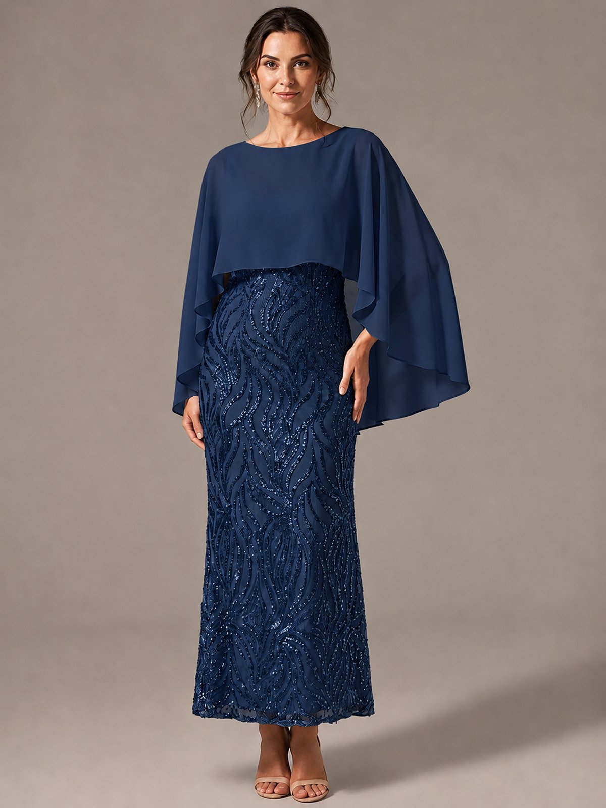 Light Blue Sequin 2 Pieces Mother of the Bride Dress