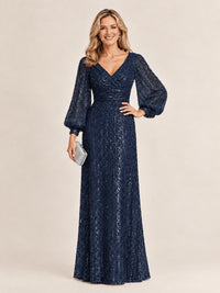 Sparkle Sequin Mother of The Bride Dresses with Long Sleeves