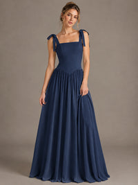 Square Neck A-Line Maxi Dress