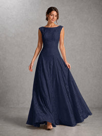 Blush Pink Lace Applique A-Line Bridesmaid Dress
