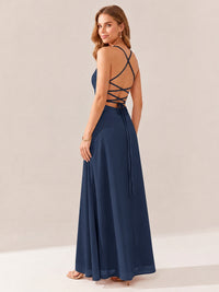 JOVELLEE Yellow Sweetheart Ruched Bust Chiffon Maxi Dress