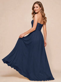 Strapless Pleated Chiffon A-Line Bridesmaid Dress