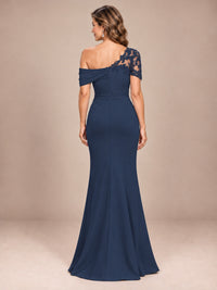 One Shoulder Chiffon Mother of The Bride Dress