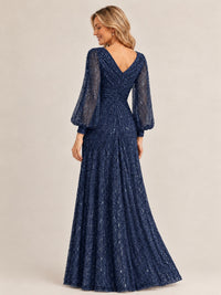 Sparkle Sequin Mother of The Bride Dresses with Long Sleeves