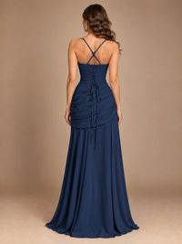 Butter Yellow Square Neck Ruched A-Line Prom Dress