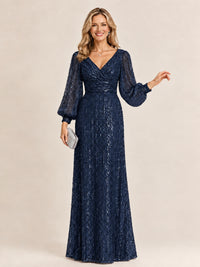 Sparkle Sequin Mother of The Bride Dresses with Long Sleeves