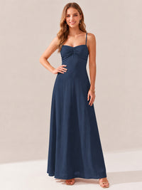 JOVELLEE Yellow Sweetheart Ruched Bust Chiffon Maxi Dress