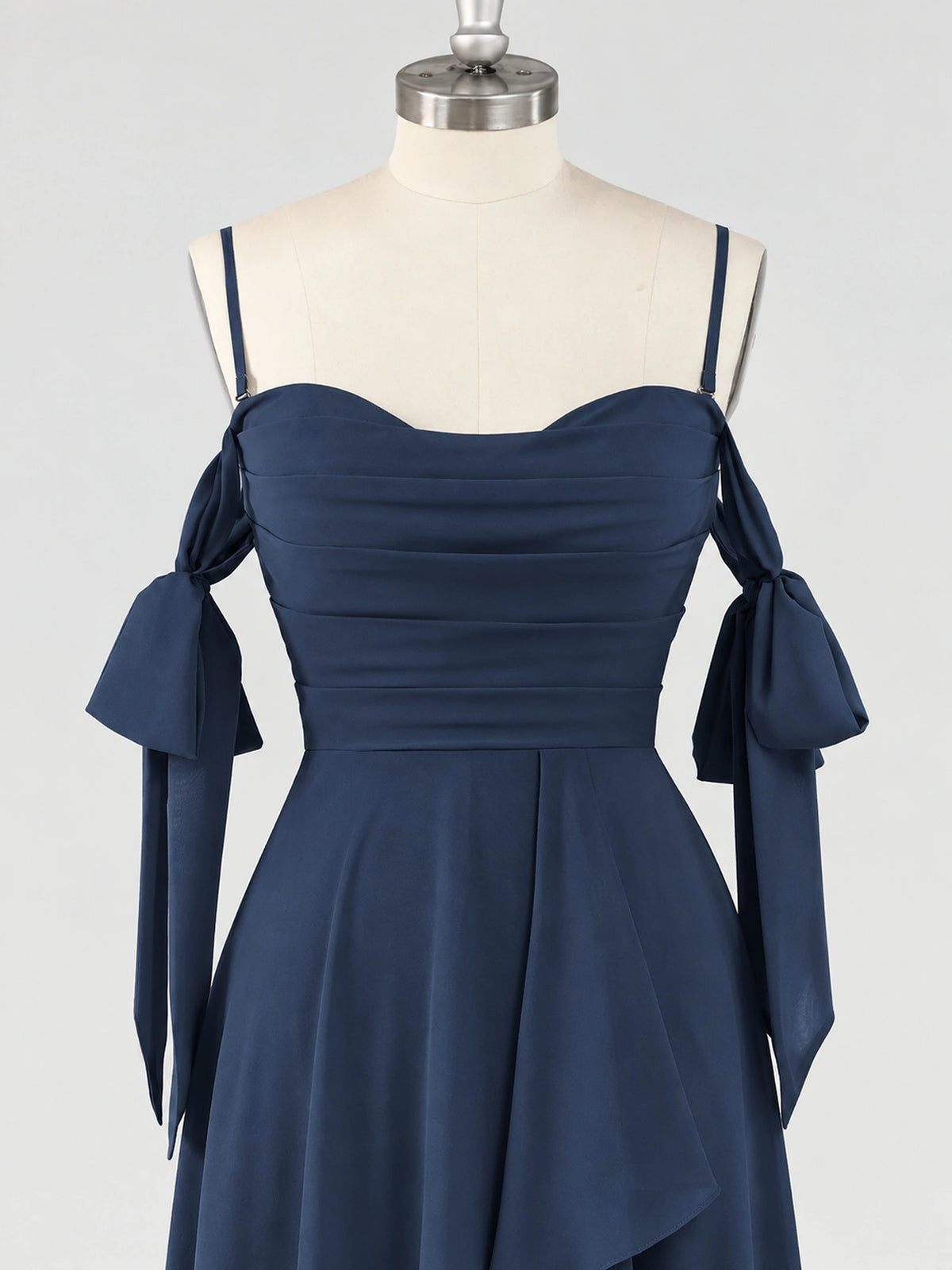 A-Line Ruffles Chiffon Bridesmaid Dress with Slit