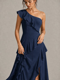 Sage Green One Shoulder Ruffle Bridesmaid Dress
