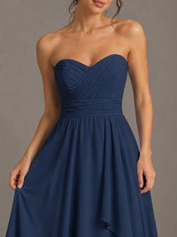 Strapless Ruffle A-Line Maxi Dress