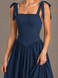 Square Neck A-Line Maxi Dress
