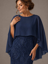 Light Blue Sequin 2 Pieces Mother of the Bride Dress