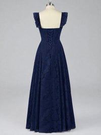 Jacquard Square Neck A-Line Maxi Dress
