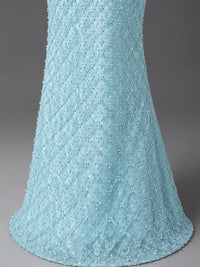Off-Shoulder Embellished Mermaid Evening Gown with Draped Wrap