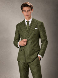 Double Breasted Pinstripe Men's Suit 2 Piece (Jacket & Pants) for Wedding & Formal Prom