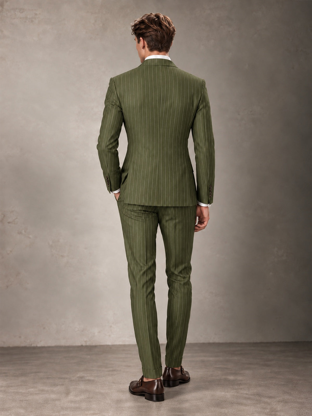 Double Breasted Pinstripe Men's Suit 2 Piece (Jacket & Pants) for Wedding & Formal Prom