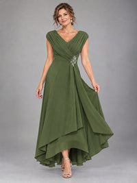 Cap Sleeve Chiffon A-Line Mother of the Bride Dress