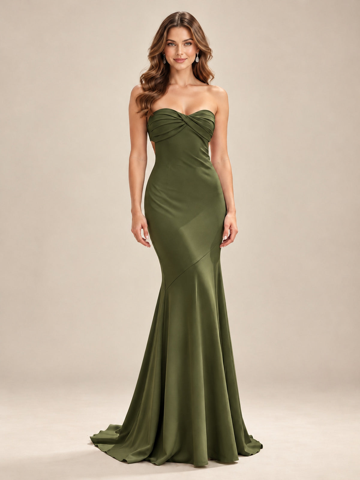 Light Blue Strapless Sweetheart Mermaid Prom Dress with Pleated Bodice