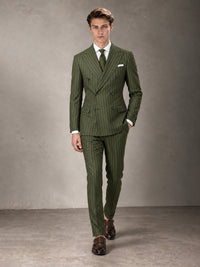 Double Breasted Pinstripe Men's Suit 2 Piece (Jacket & Pants) for Wedding & Formal Prom