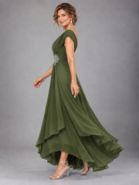 Cap Sleeve Chiffon A-Line Mother of the Bride Dress