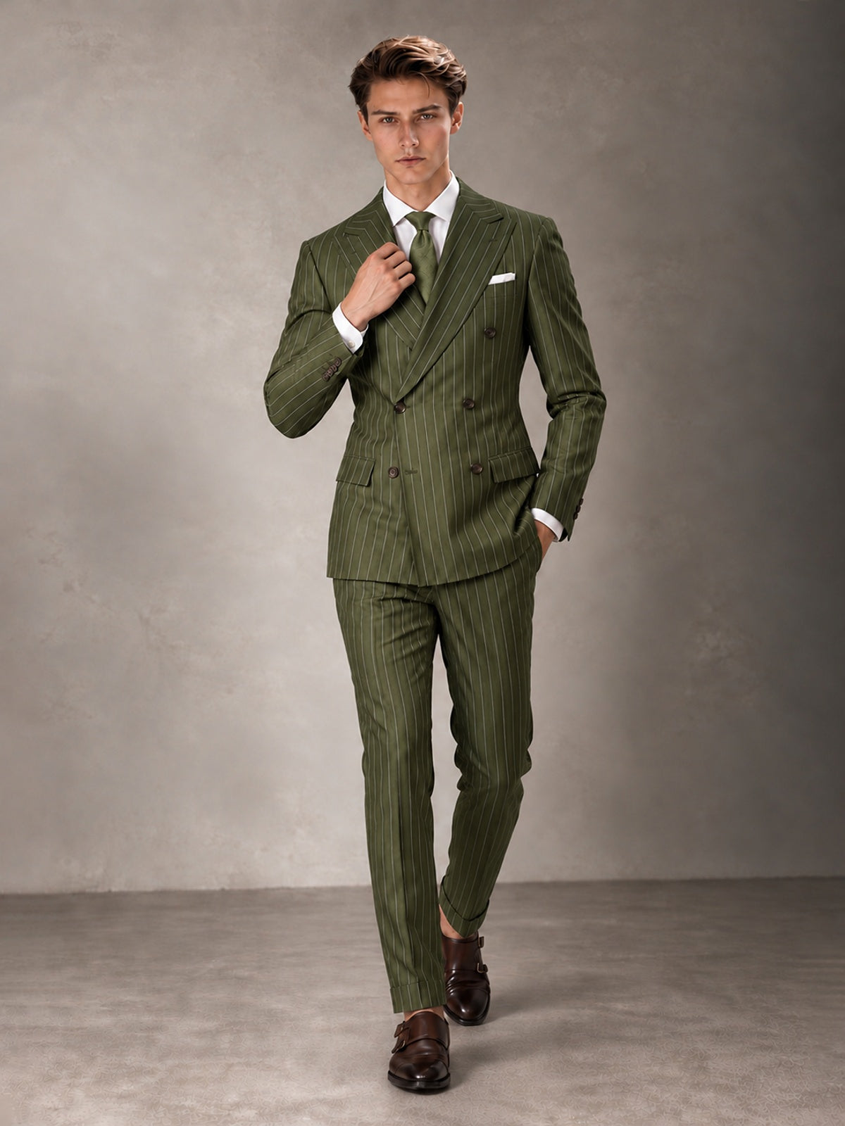 Double Breasted Pinstripe Men's Suit 2 Piece (Jacket & Pants) for Wedding & Formal Prom
