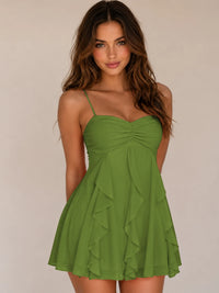 Spaghetti Straps Ruched Sweetheart Short Homecoming Dresses