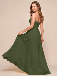Strapless Pleated Chiffon A-Line Bridesmaid Dress