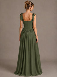 Square Neck A-Line Maxi Dress