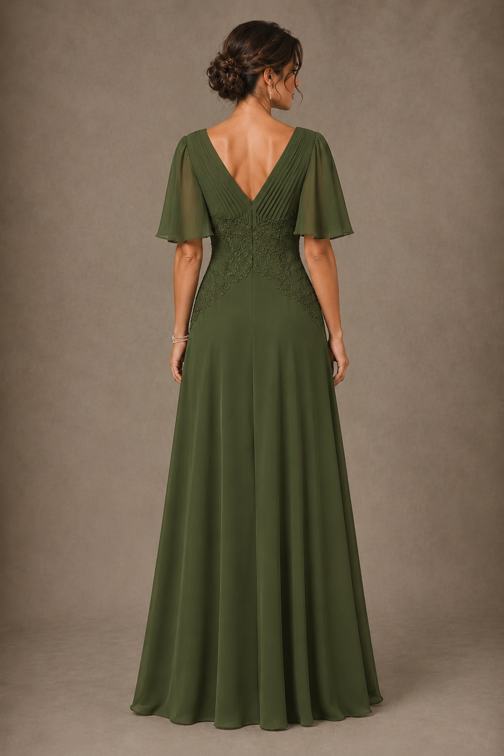 A-Line Chiffon Mother of the Bride Dress with Applique