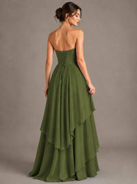 Strapless Ruffle A-Line Maxi Dress