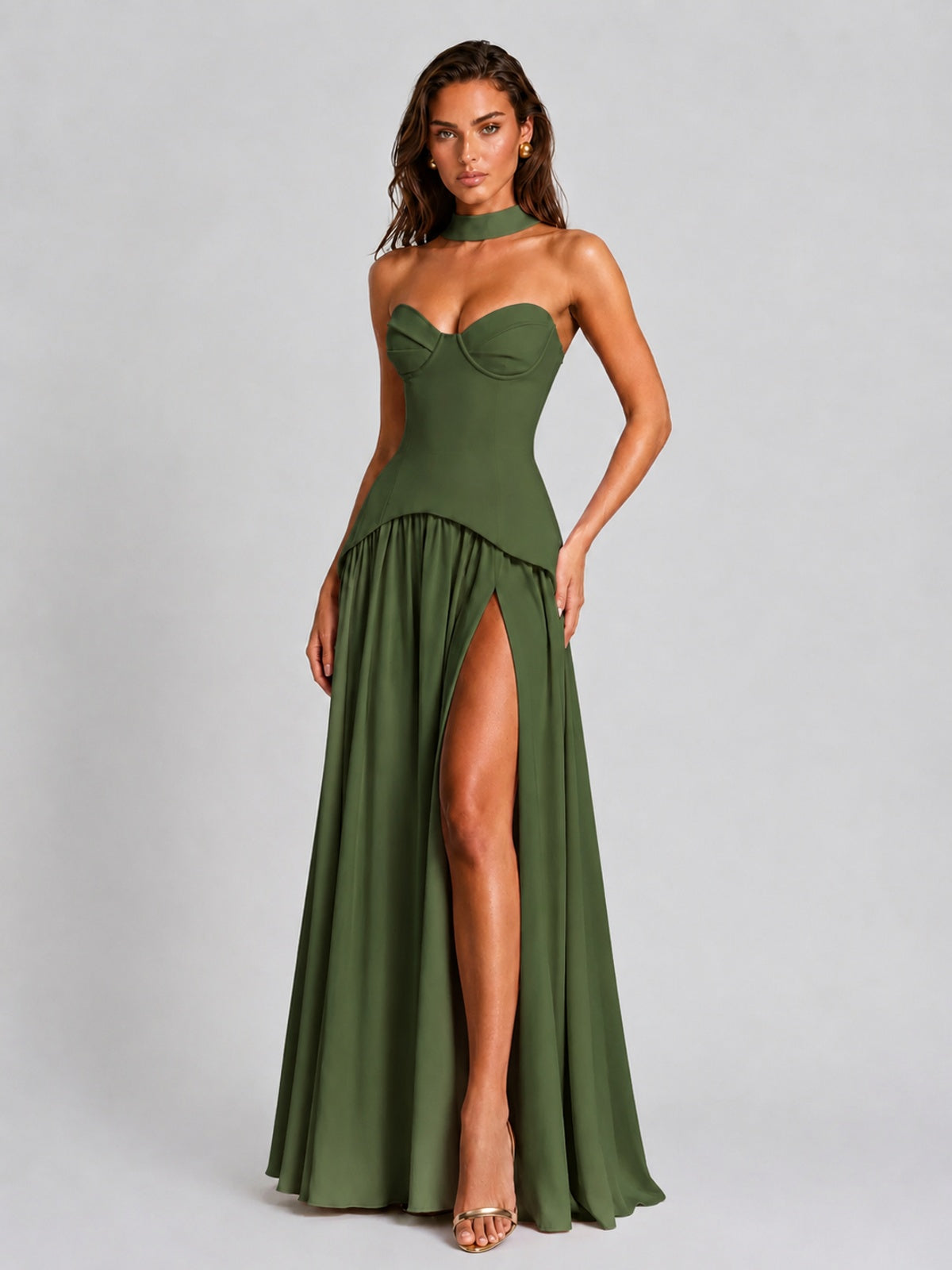 Strapless Sweetheart High Slit Prom & Formal Dress