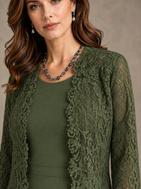 2-Piece Chiffon Mother of the Bride Dress with Lace Jacket