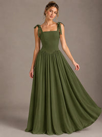 Square Neck A-Line Maxi Dress