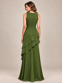 Dusty Blue Two-Piece Chiffon Mother of the Bride Dress with Jacket