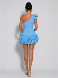 One-Shoulder Bow & Ruffle Homecoming Mini Dress