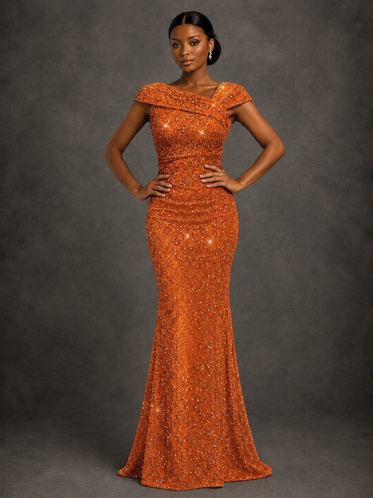 Sequin Off Shoulder Mermaid Prom Dress