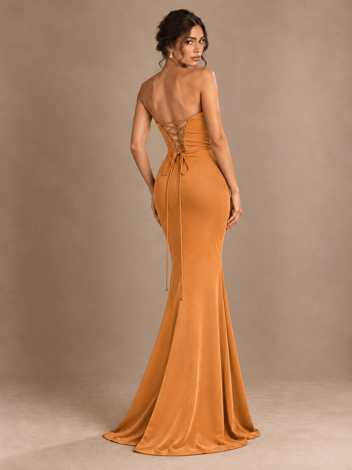 Emerald Green Strapless Mermaid Prom Dress with 3D Rose & Keyhole Cutout
