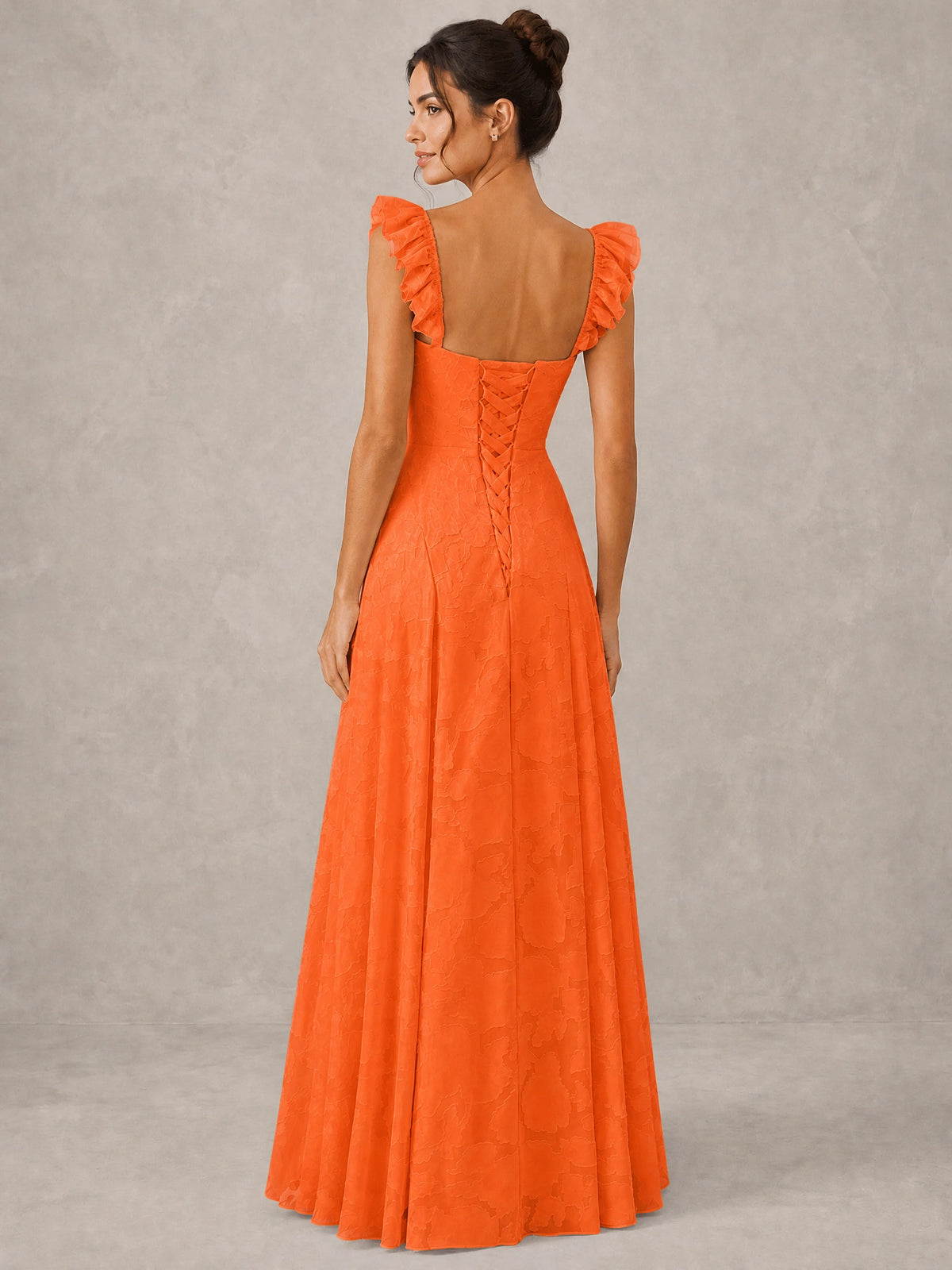 Jacquard Square Neck A-Line Maxi Dress