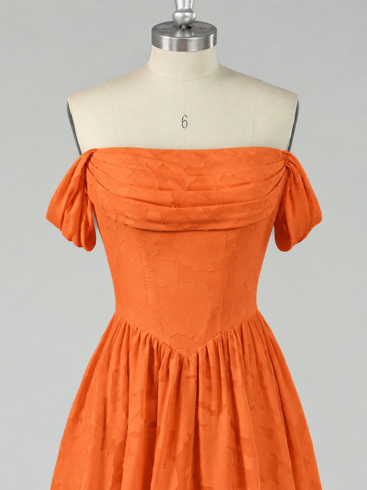 Off Shoulder Jacquard A-Line Maxi Dress