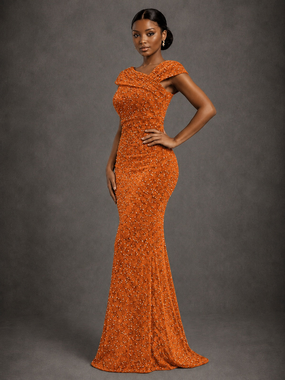 Sequin Off Shoulder Mermaid Prom Dress