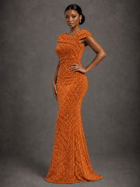 Sequin Off Shoulder Mermaid Prom Dress
