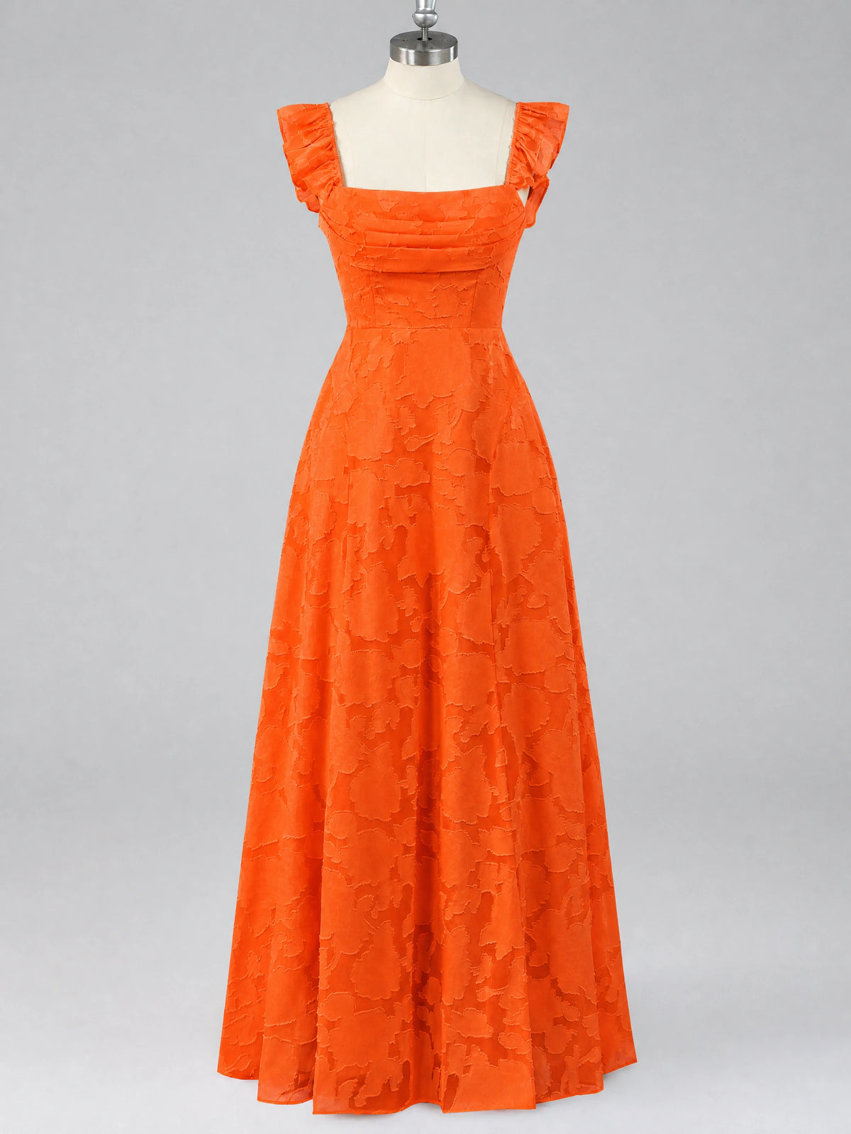 Jacquard Square Neck A-Line Maxi Dress
