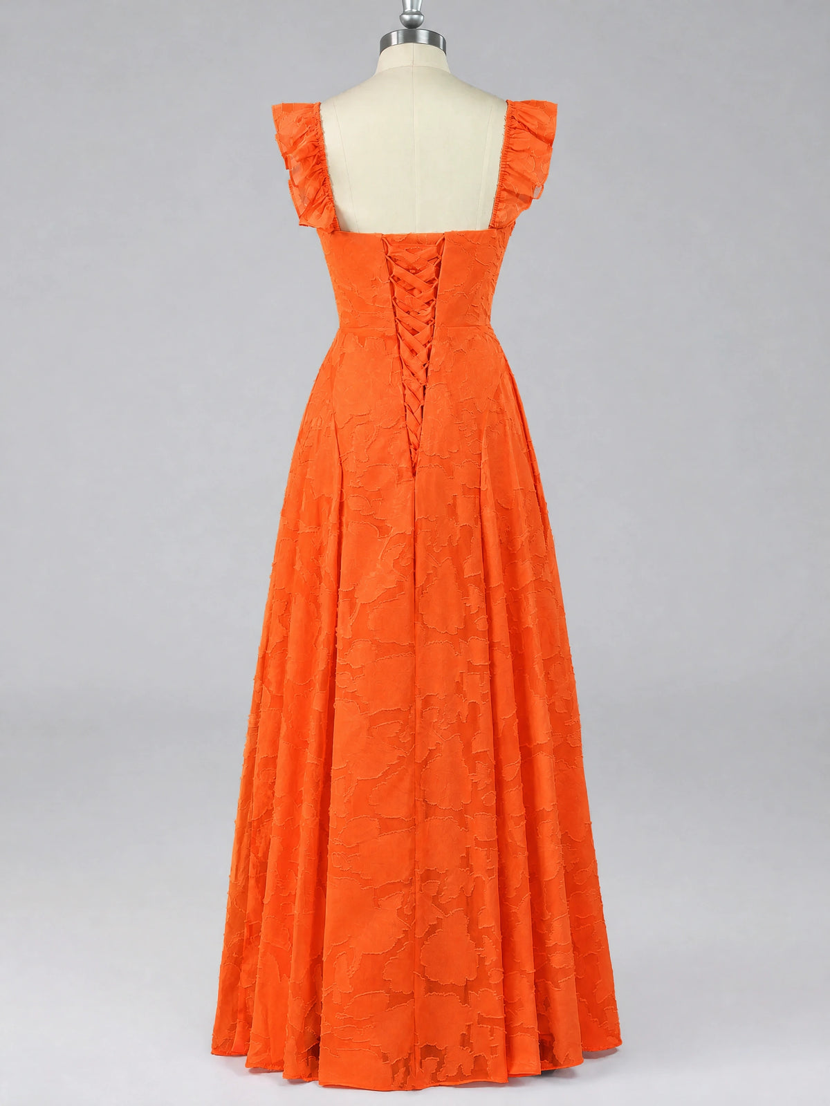 Jacquard Square Neck A-Line Maxi Dress