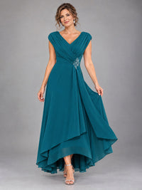 Cap Sleeve Chiffon A-Line Mother of the Bride Dress