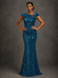 Sequin Off Shoulder Mermaid Prom Dress