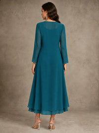 Sequin Chiffon Mother of the Bride Dress with Jacket