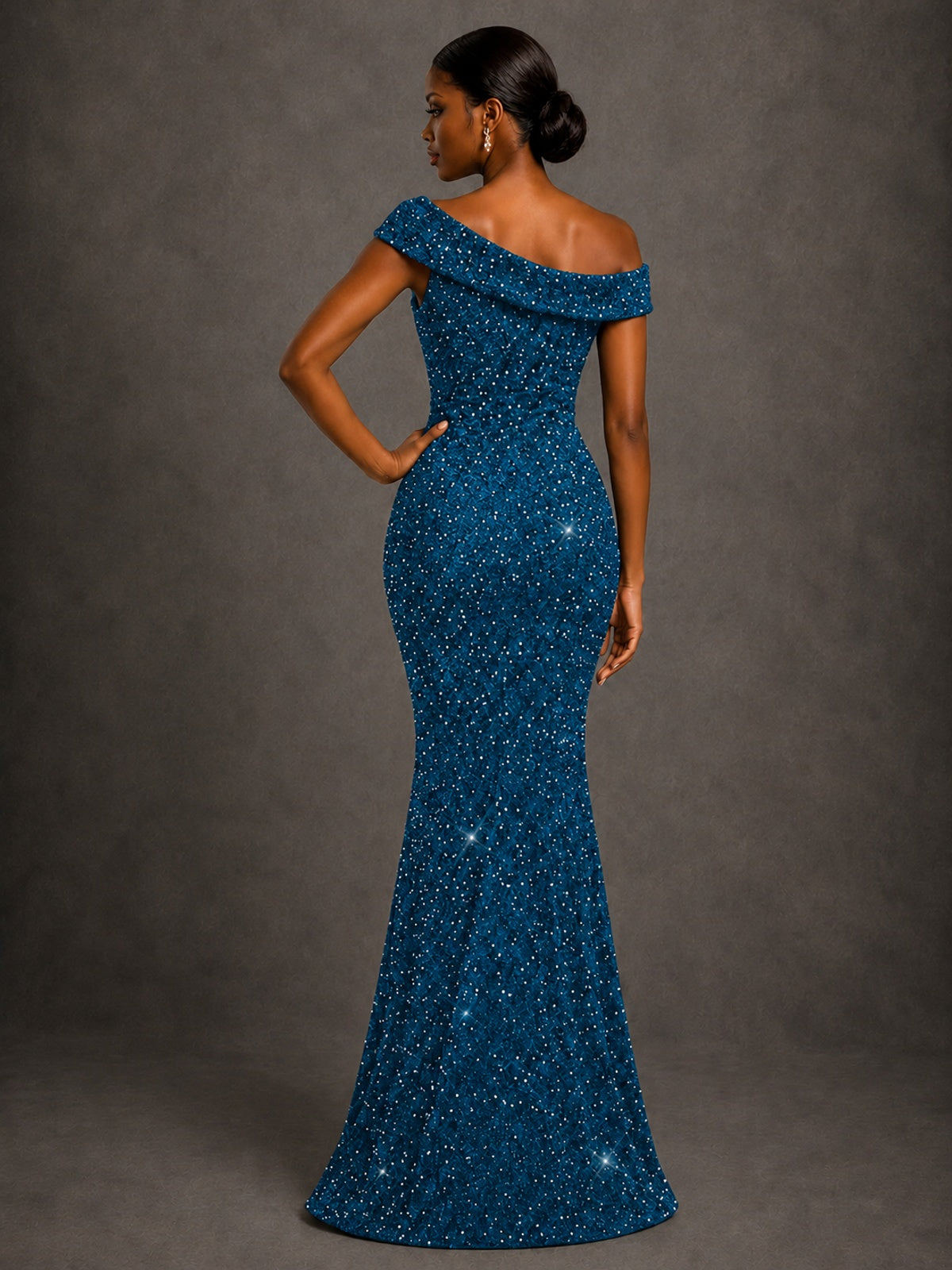 Sequin Off Shoulder Mermaid Prom Dress